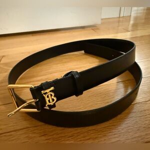 Burberry Black Belt with Gold Buckle